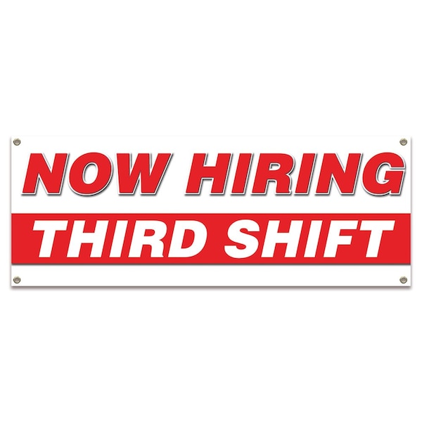 Signmission Now Hiring Third Shift Banner Apply Inside Accepting Application Single Sided B-30315 - main